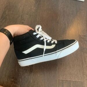 Vans Black and White High-Top Sneakers
